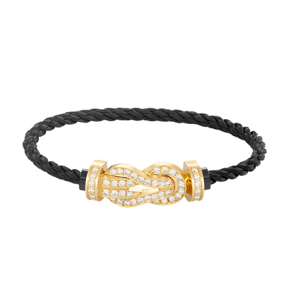 [AuraEcho]CHANCE LARGE 8 FIGURE BUCKLE FULLDIAMOND BRACELET GOLD