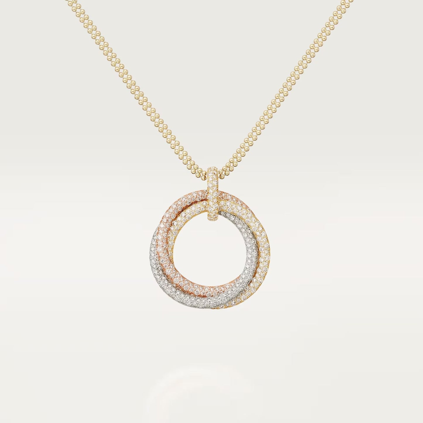 [AuraEcho]TRINITY LARGE FULL DIAMOND  NECKLACE
