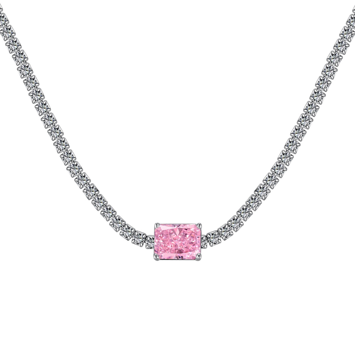 [AuraEcho]2.0 carat Ornate Emerald Cut Necklace