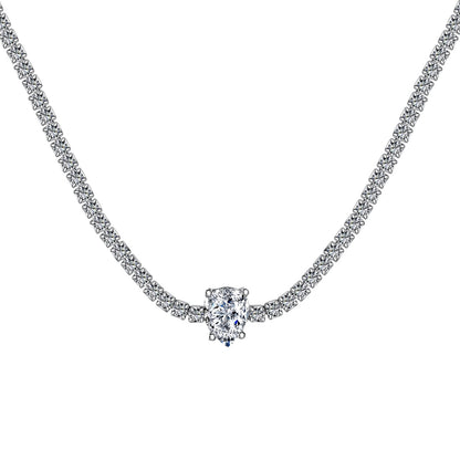 [AuraEcho]1.0 carat Unique Pear Cut Tennis Necklace