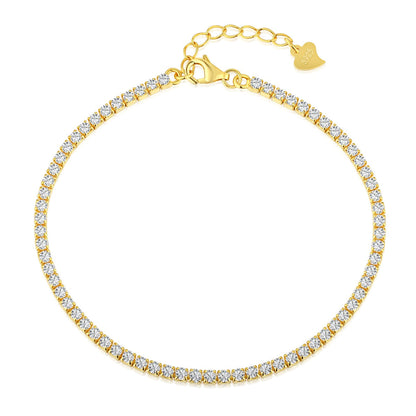 [AuraEcho]Radiant Shinning Princess Cut Tennis Bracelet