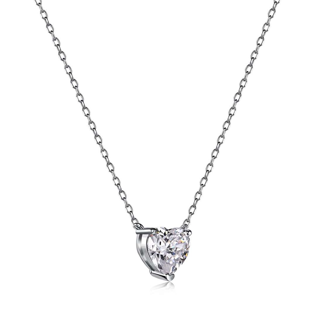 [AuraEcho]Heart Shape Main Stone Pendant Collarbone Necklace