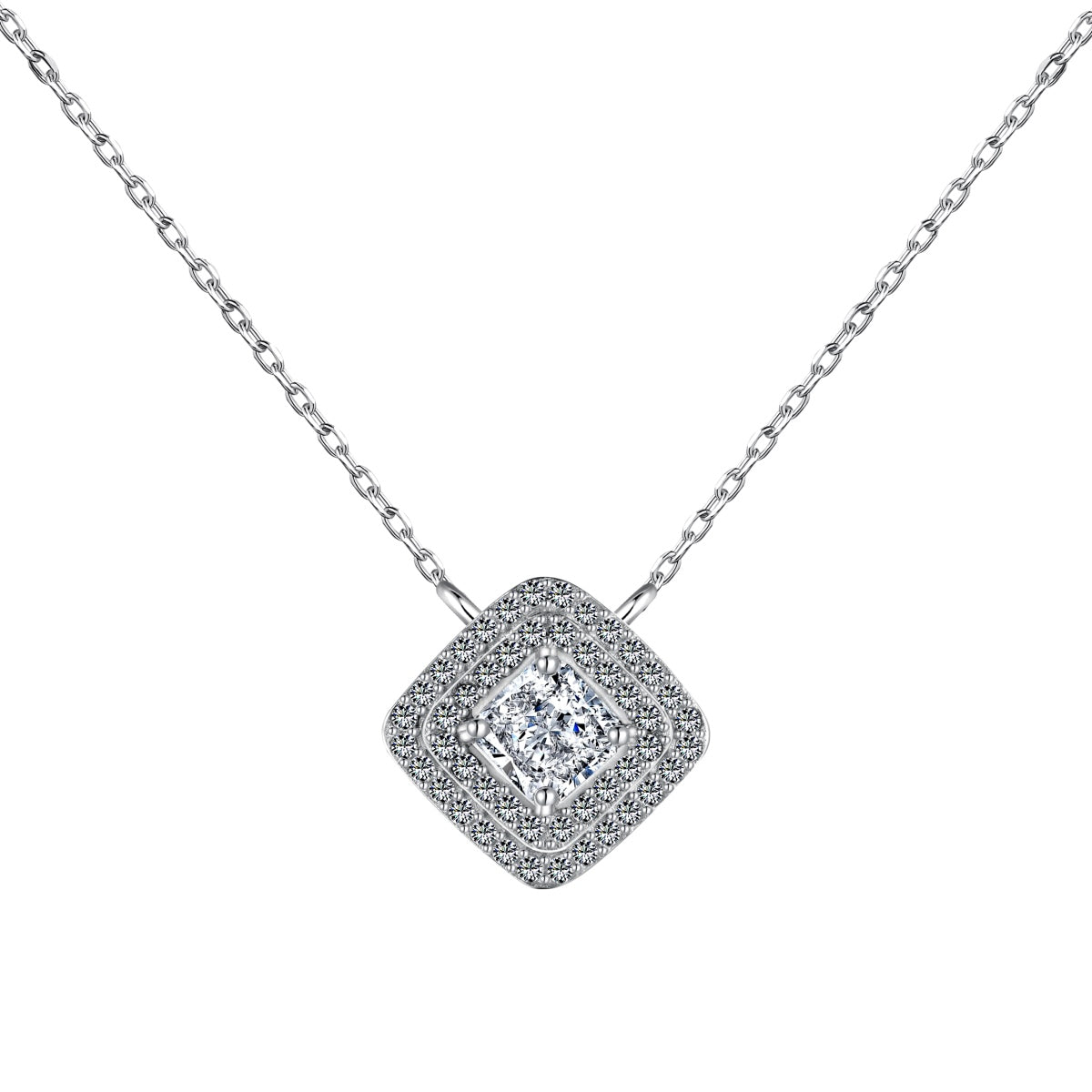[AuraEcho]Sparkling Asscher Cut Necklace