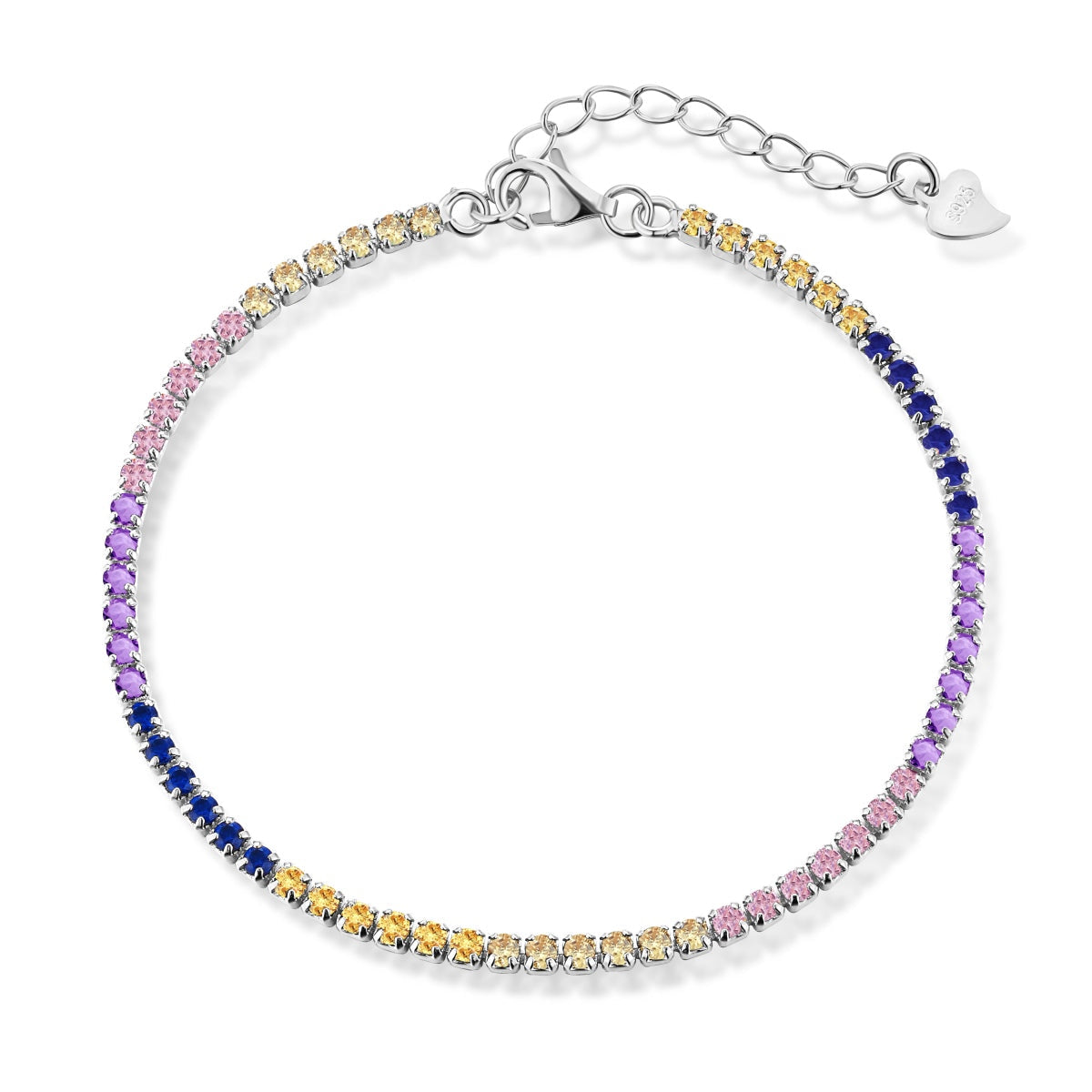 [AuraEcho]Radiant Shinning Princess Cut Tennis Bracelet