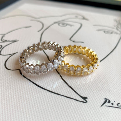 [AuraEcho]Ornate Oval Cut Tennis Ring