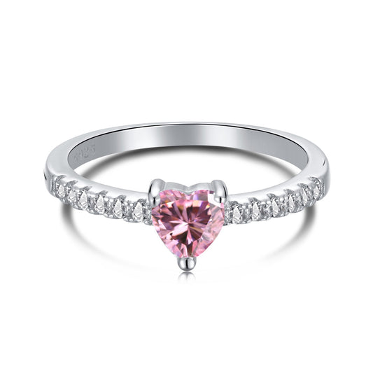 [AuraEcho]0.5 Carat CaratEternity Charming Heart Shape Lover Ring