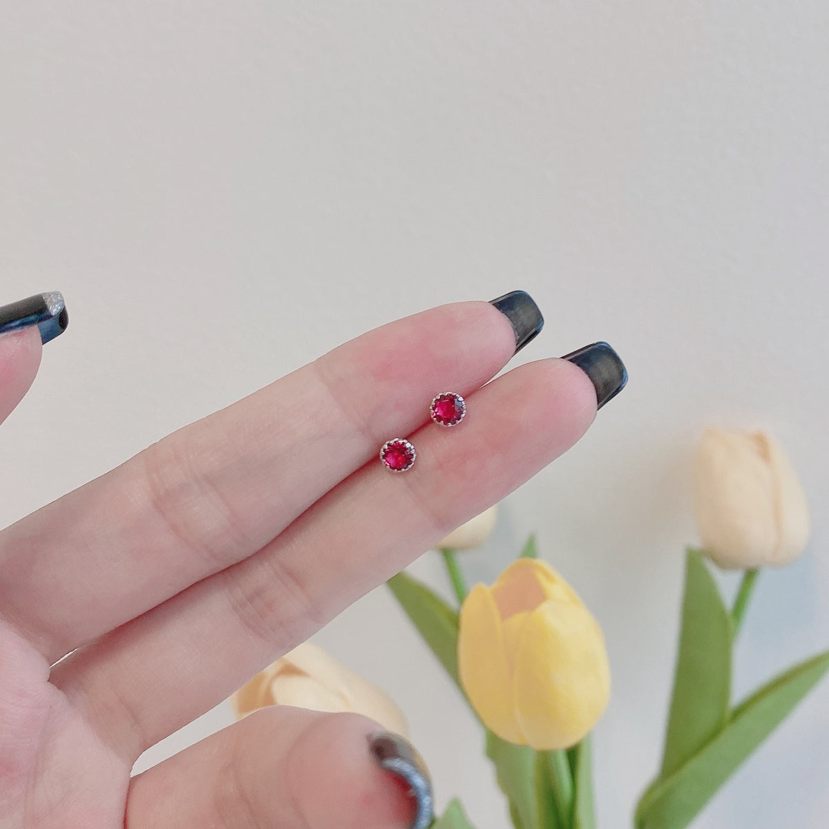 [AuraEcho]Sparkling Colorful Round Shape Earrings