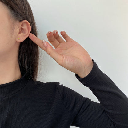 [AuraEcho]Sparkling Colorful Round Shape Earrings