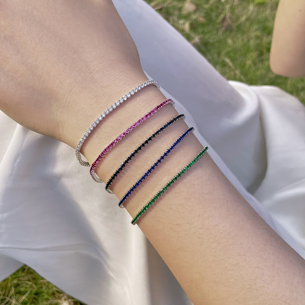 [AuraEcho]Radiant Colorful Round Cut Party Bracelet