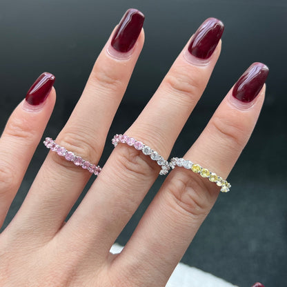 [AuraEcho]Sparkling Round Cut Tennis Ring