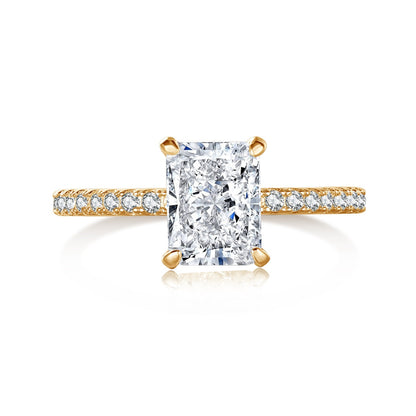 [AuraEcho]2.0 Carat Dazzling Sparkling Radiant Cut Party Ring