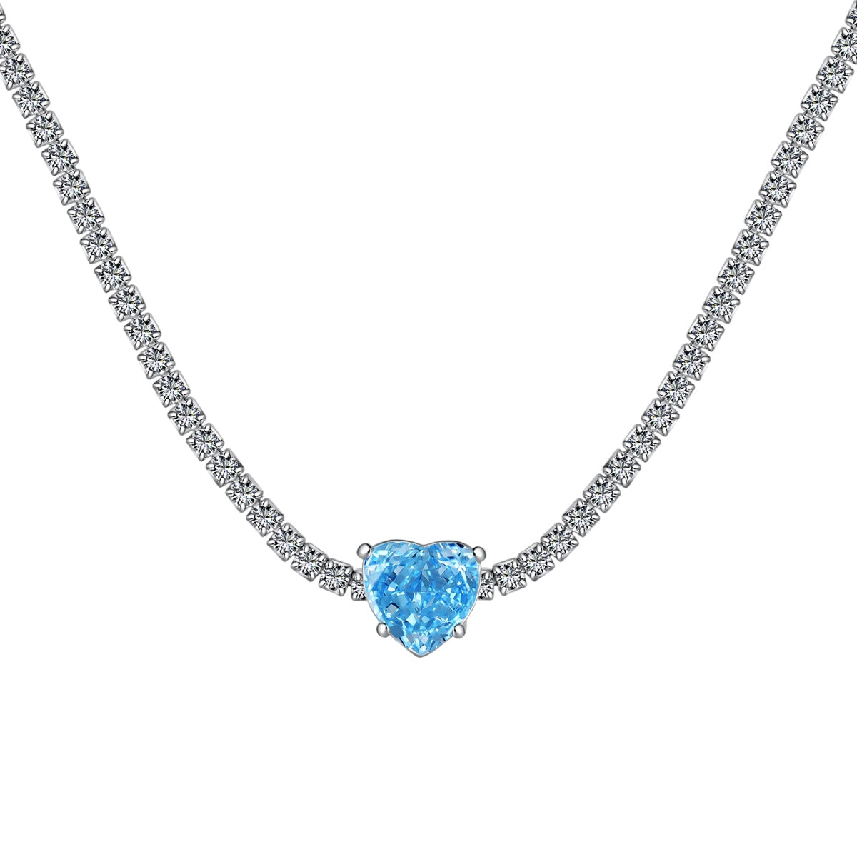 [AuraEcho]2.0 Carat Sparkling Tennis Heart Cut Necklace