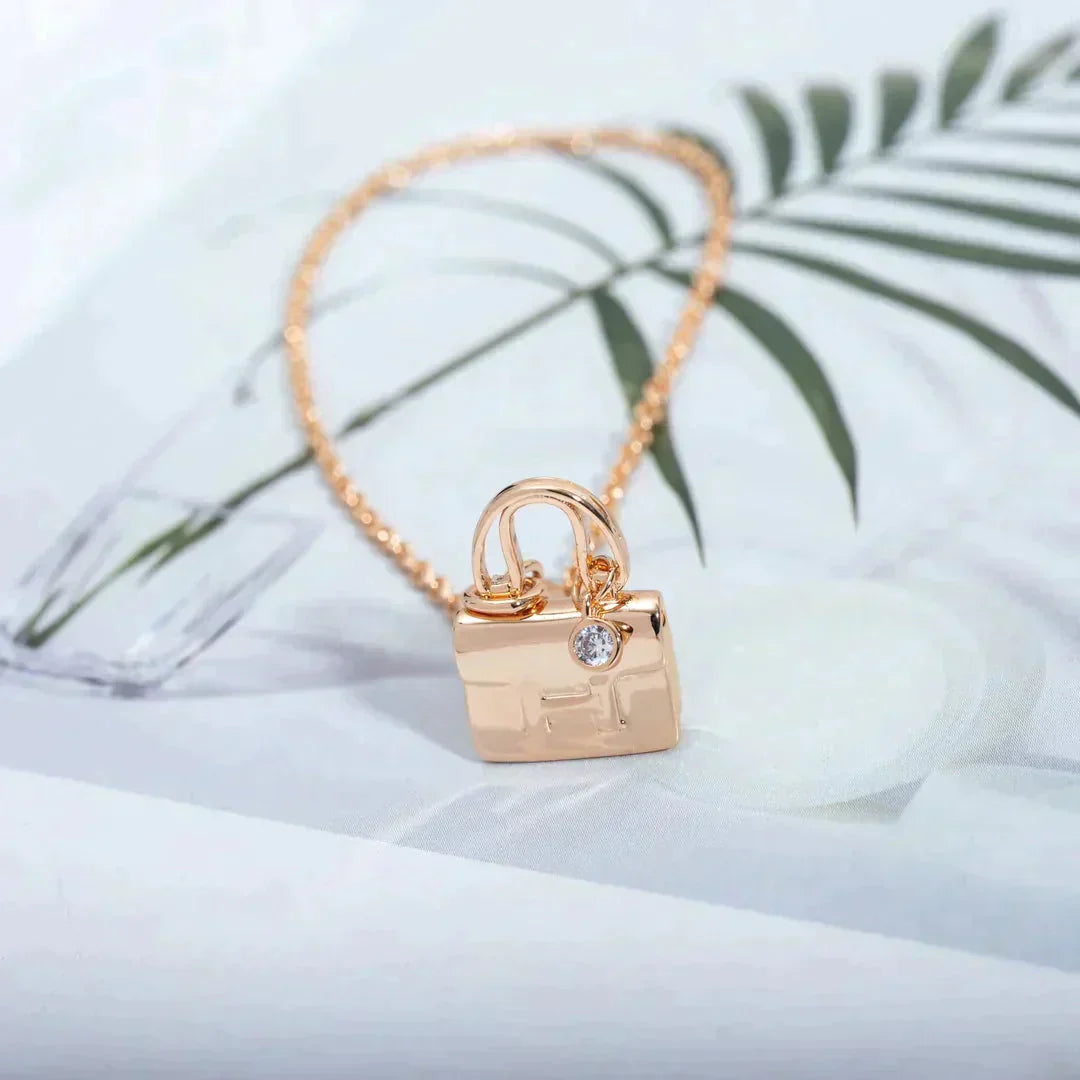 [AuraEcho]AMULETTE PEDANT ROSE GOLD NECKLACE