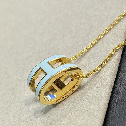 [AuraEcho]POP H LIGHT BLUE NECKLACE
