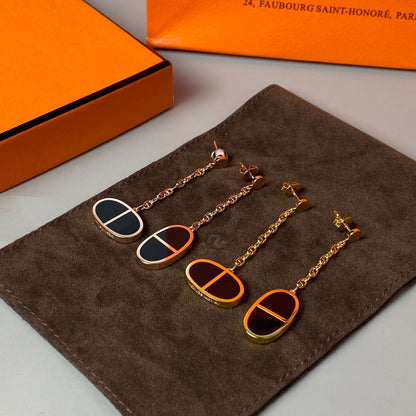 [AuraEcho]CHAINE VERSO BLACK CERAMIC EARRINGS