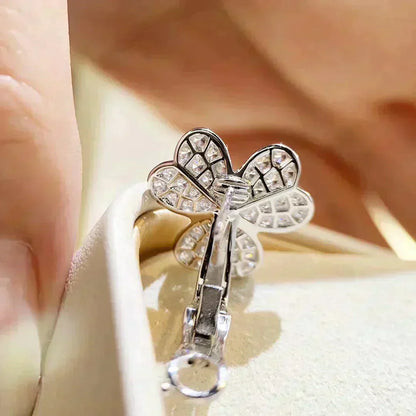 [AuraEcho]CLOVER COMOS DIAMOND EARRINGS SILVER