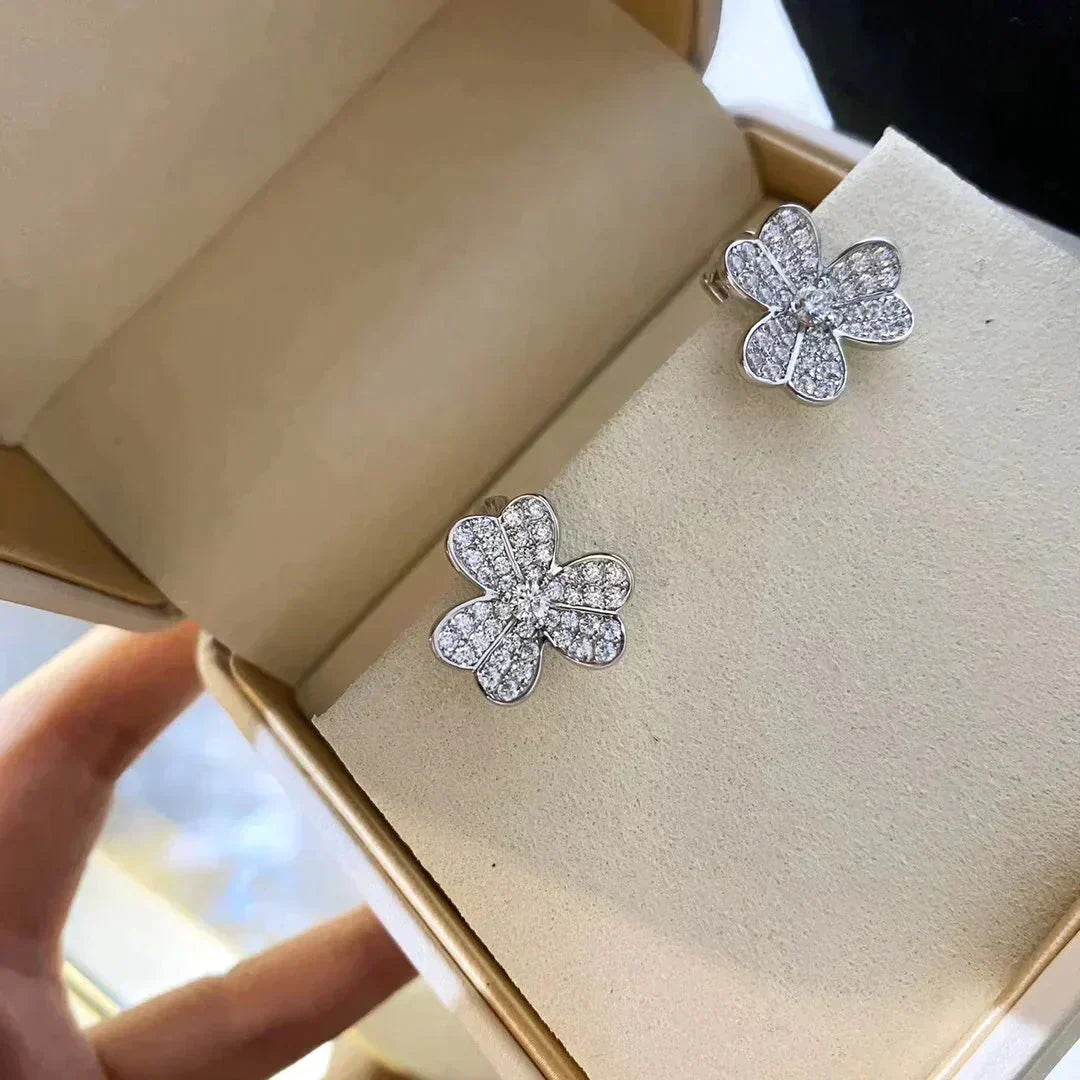 [AuraEcho]CLOVER COMOS DIAMOND EARRINGS SILVER