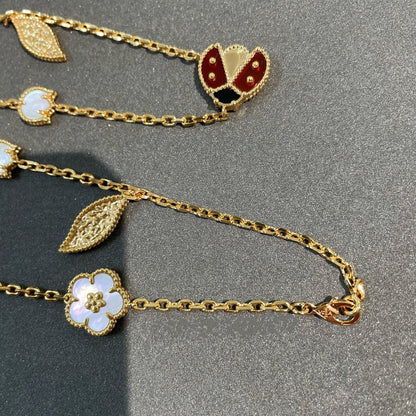 [AuraEcho]LUCKY SPRING 15 MOTIFS GOLD NECKLACE