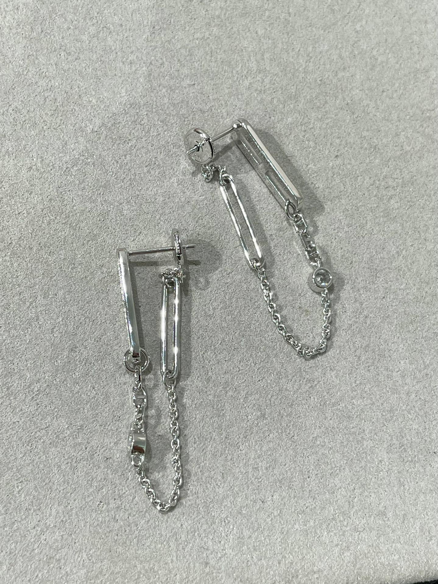 [AuraEcho]CHAINE CHAOS DIAMOND DROP EARRINGS