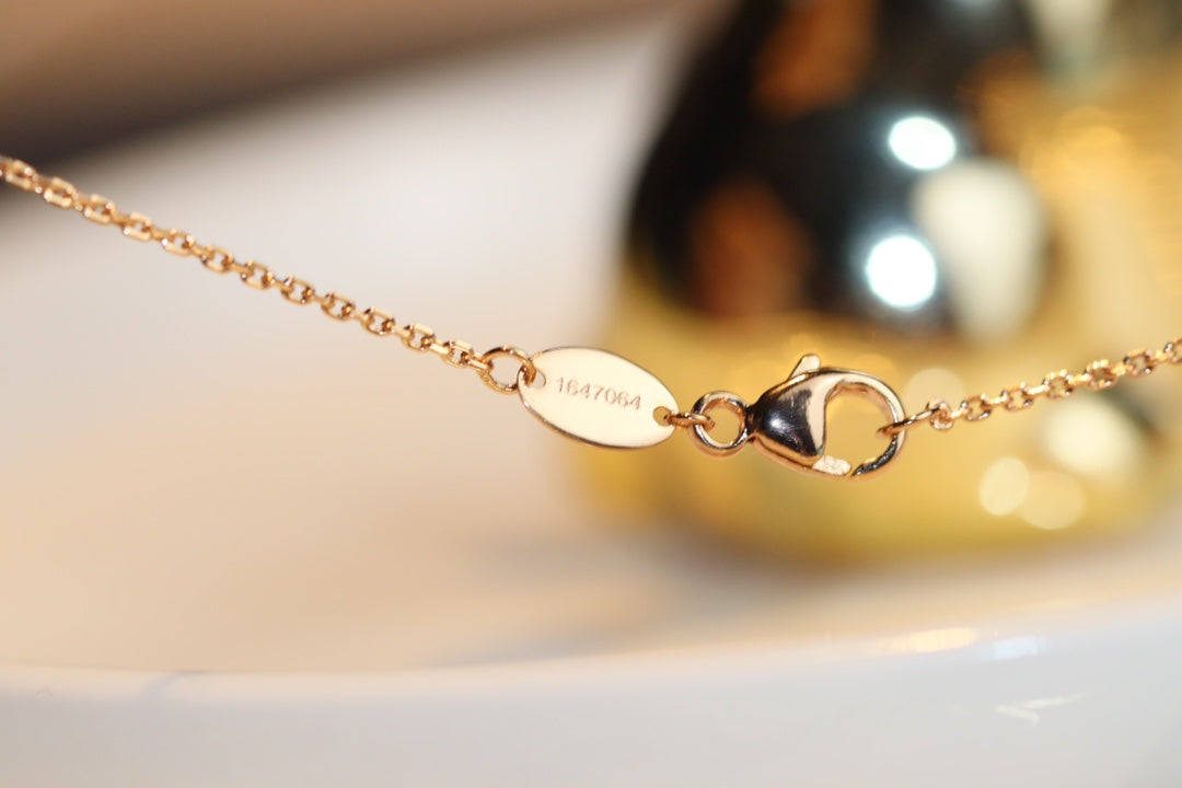 [AuraEcho]JEUX MALACHITE 1 DIAMOND PINK GOLD NECKLACE