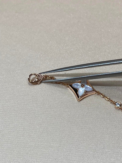 [AuraEcho]STAR 4 MOTIF MOP DIAMOND PINK GOLD BRACELET