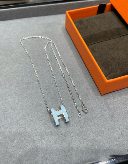 [AuraEcho]POP H SKY BLUE NECKLACE
