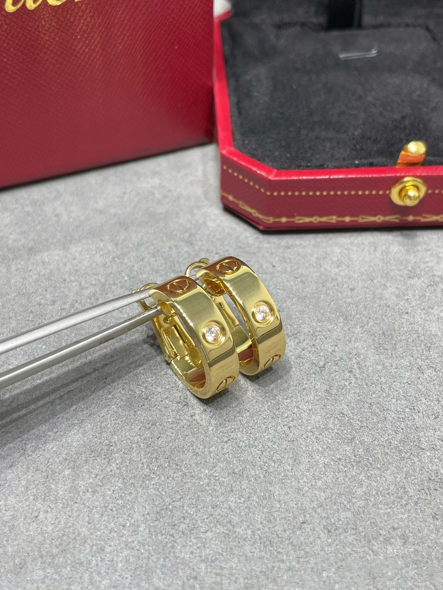 [AuraEcho]LOVE 5.5MM 1 DIAMOND EARRINGS