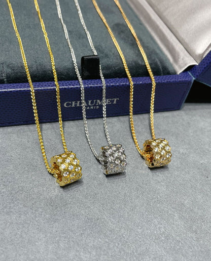 [AuraEcho]BEE LOVE DIAMOND PAVED 3 ROW NECKLACE