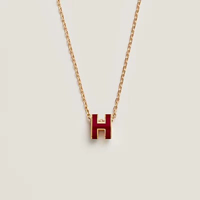 [AuraEcho]HM CLIC RED ENAMEL GOLD NECKLACE