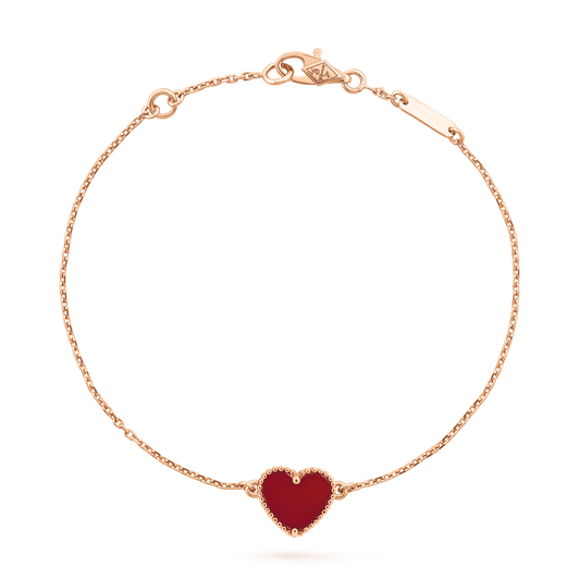 [AuraEcho]HEART CARNELIAN PINK GOLD BRACELET