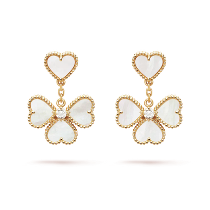 [AuraEcho]CLOVER SWEET WHITE MOP EARRINGS