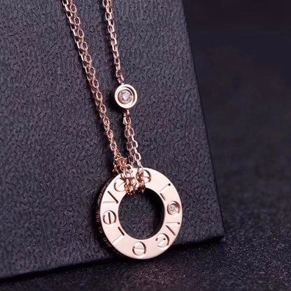 [AuraEcho]LOVE NECKLACE 16MM 2 DIAMONDS