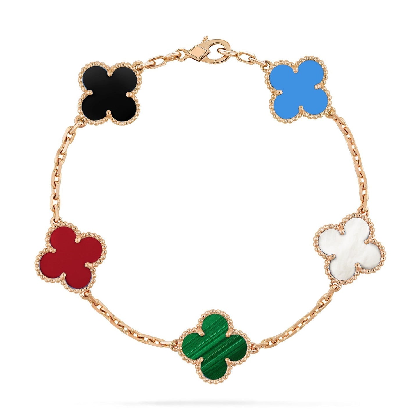 [AuraEcho]CLOVER 5 MOTIFS MULTICOLOR  BRACELET
