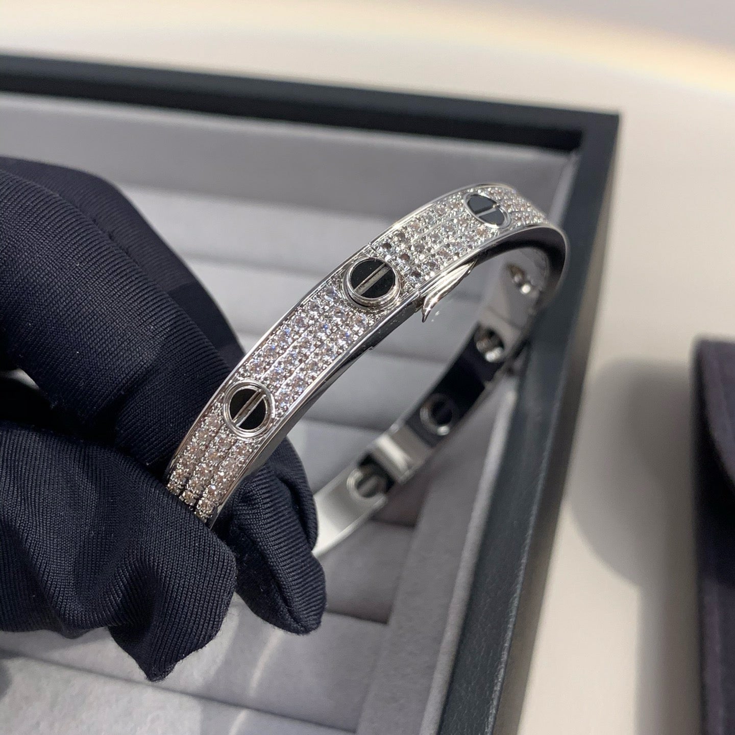 [AuraEcho]LOVE BRACELET 6.1MM DIAMOND-PAVED CERAMIC