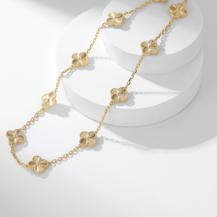 [AuraEcho]CLOVER 10 MOTIFS LASER NECKLACE
