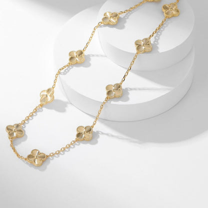 [AuraEcho]CLOVER 10 MOTIFS LASER NECKLACE