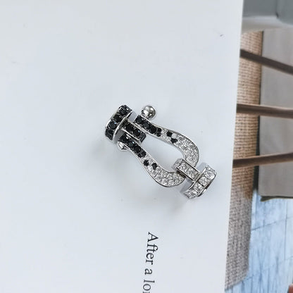 [AuraEcho]FORCE LARGE HORSESHOE BLACK WHITE DIAMOND BRACELET ROSE GOLD