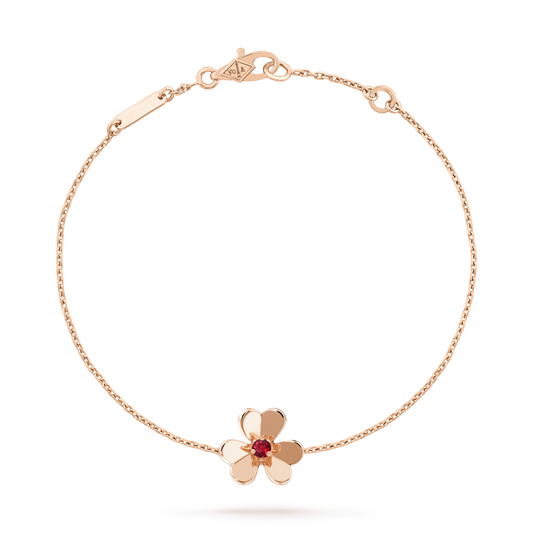 [AuraEcho]FRIVOLE GOLD FLOWER PINK MALACHITE BRACELET