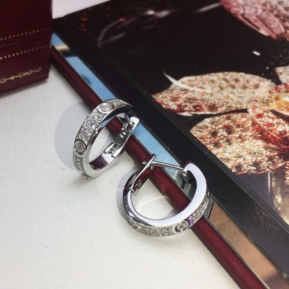 [AuraEcho]LOVE 5.5MM DIAMOND PAVED EARRINGS