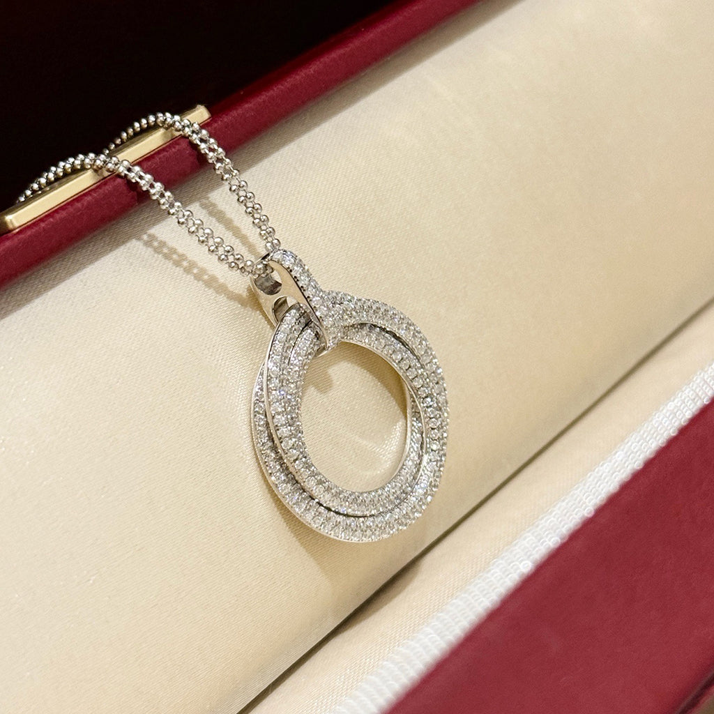 [AuraEcho]TRINITY LARGE FULL DIAMOND  NECKLACE
