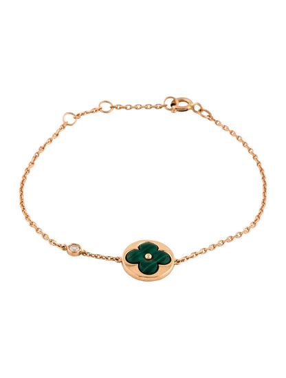 [AuraEcho]SUN MALACHITE 1 DIAMOND PINK GOLD BRACELET
