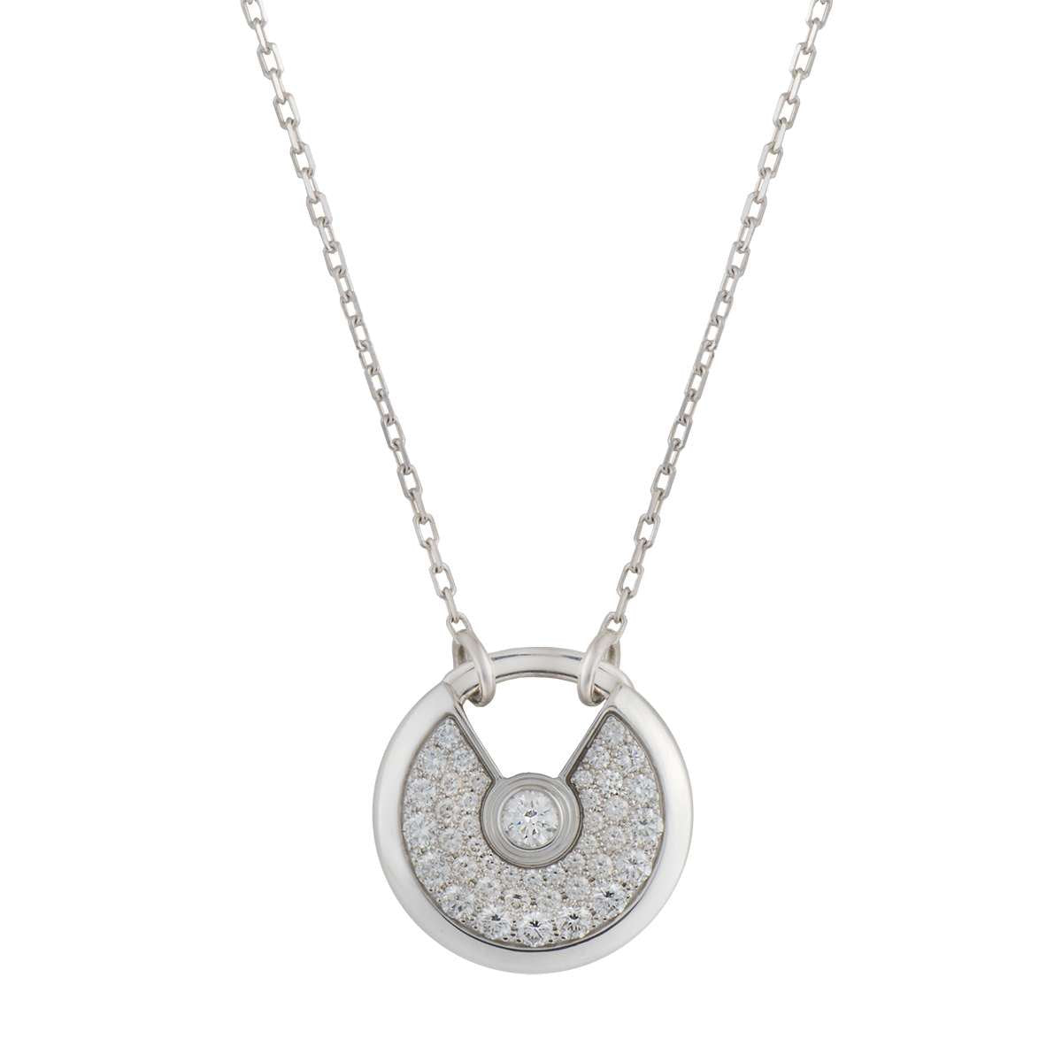 [AuraEcho]AMULETTE SILVER FULL DIAMOND NECKLACE