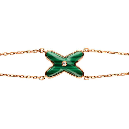 [AuraEcho]JEUX BRACELET MALACHITE PINK GOLD 1 DIAMOND