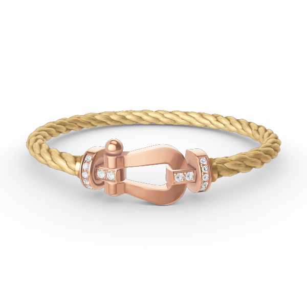 [AuraEcho]FORCE LARGE HORSESHOE HALF DIAMOND BRACELET ROSE GOLD