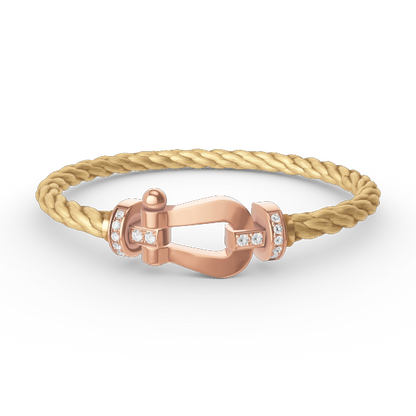 [AuraEcho]FORCE LARGE HORSESHOE HALF DIAMOND BRACELET ROSE GOLD