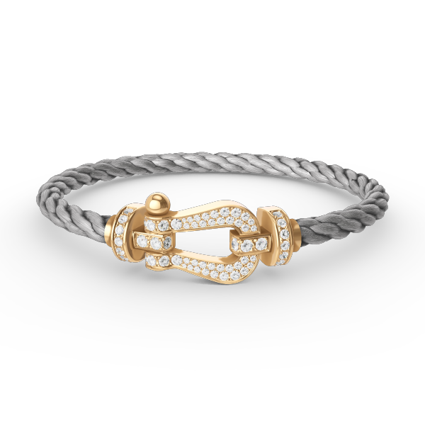 [AuraEcho]FORCE LARGE HORSESHOE FULL DIAMOND BRACELET GOLD