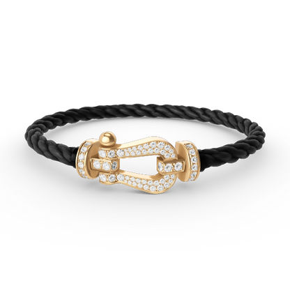 [AuraEcho]FORCE LARGE HORSESHOE FULL DIAMOND BRACELET GOLD