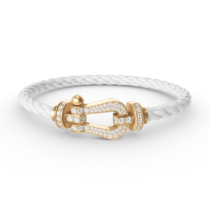 [AuraEcho]FORCE LARGE HORSESHOE FULL DIAMOND BRACELET GOLD