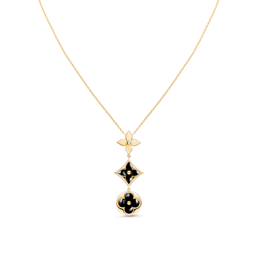 [AuraEcho]STAR AND SUN ONYX PINK GOLD NECKLACE