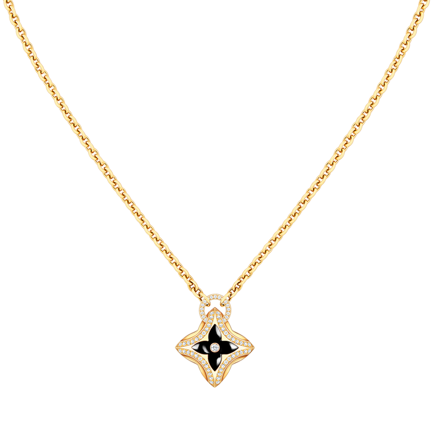 [AuraEcho]STAR PEDANT PINK GOLD DIAMOND NECKLACE